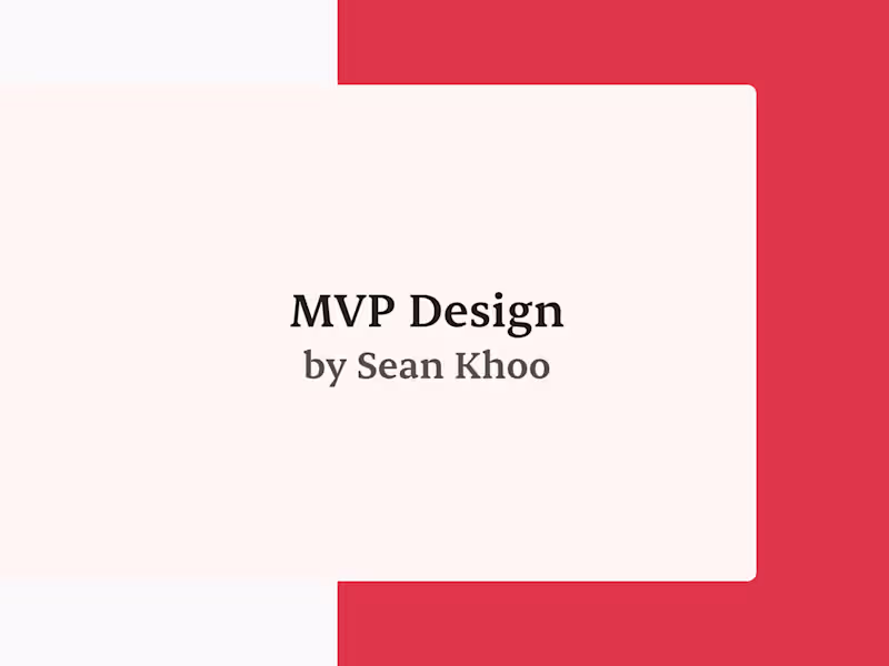 Cover image for MVP Design
