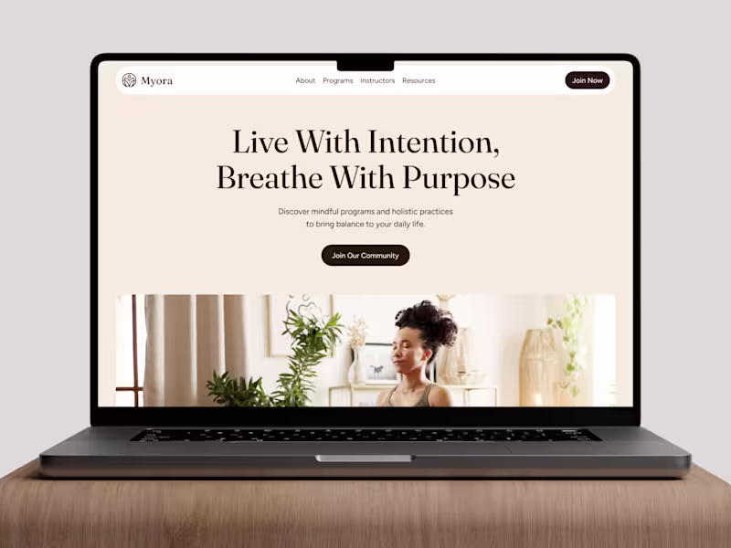 Cover image for Myora Yoga & Wellness Website Template Design
