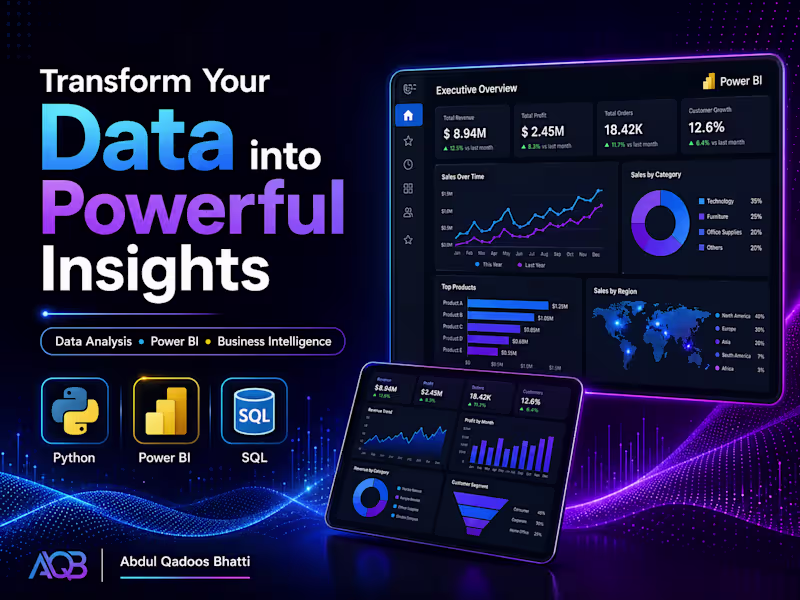 Cover image for Data Analysis & Interactive Power BI Dashboard
