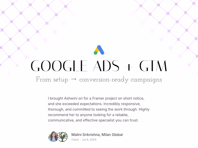 Cover image for Google Ads Set Up for Framer Websites