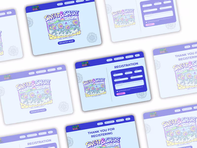 Cover image for Sweat & Share registration page | UI Design