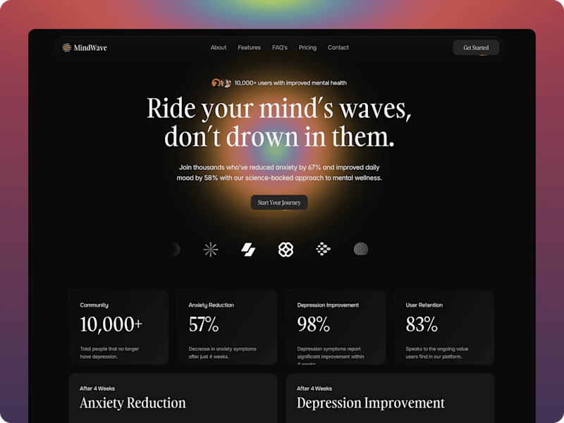 Cover image for MindWave: Therapy-Focused SaaS Website Template