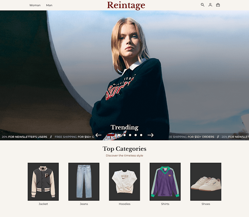 Cover image for Reintage Website