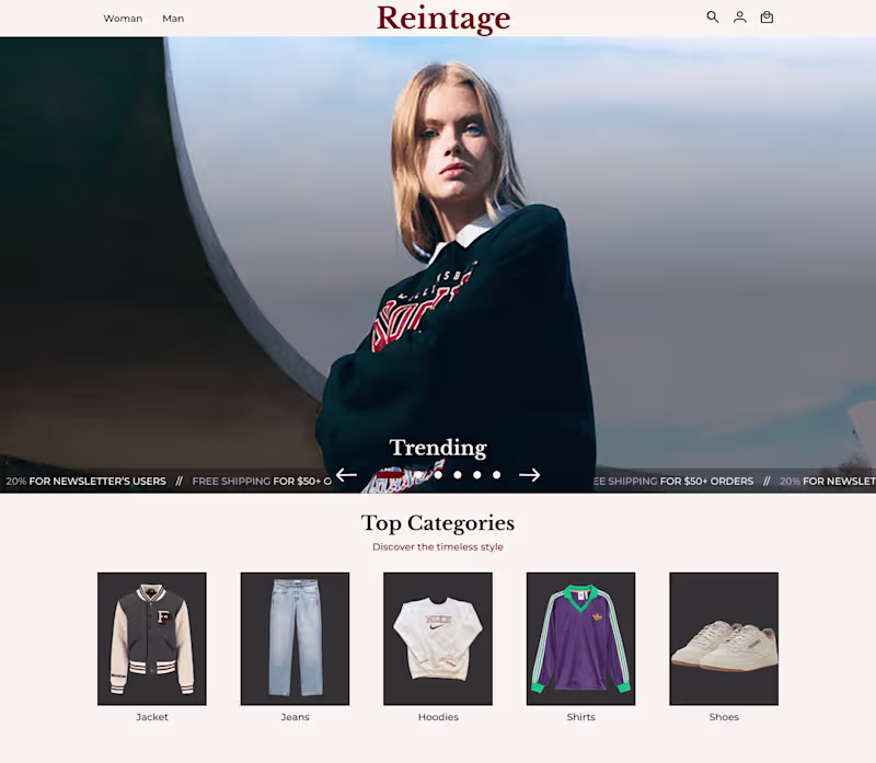 Cover image for Reintage Website