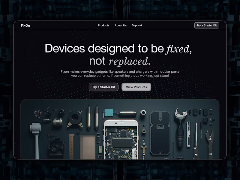 Cover image for FixOn - Hero Section