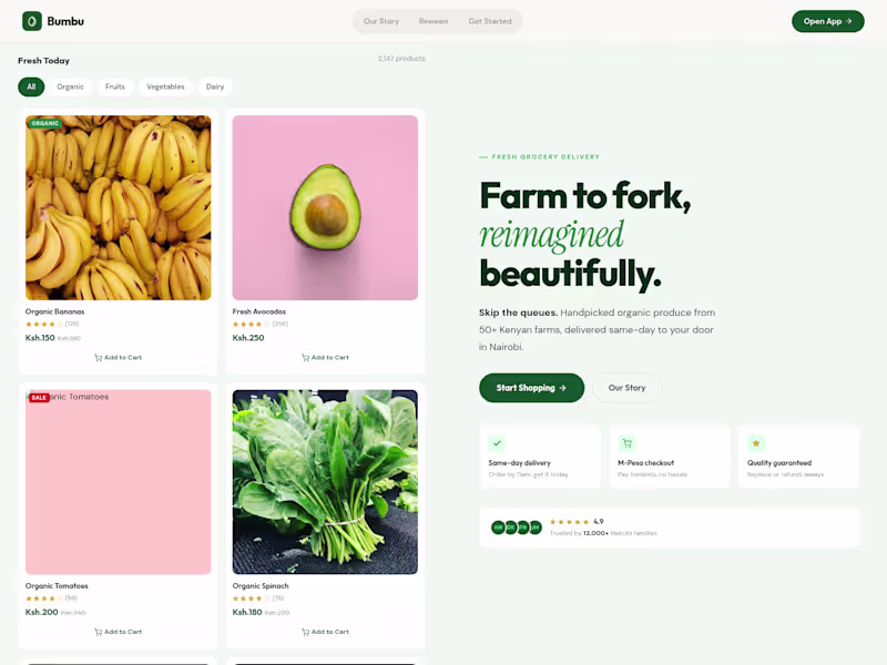 Cover image for Development of Bumbu E-commerce Platform for Organic Groceries