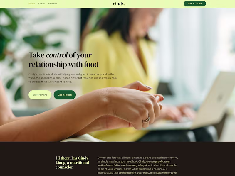 Cover image for Multi-page Framer Website for a Personal Nutritionist