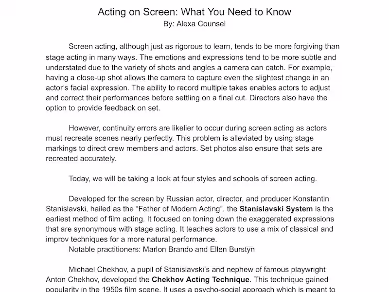 Cover image for Project 02 - Film and Stage