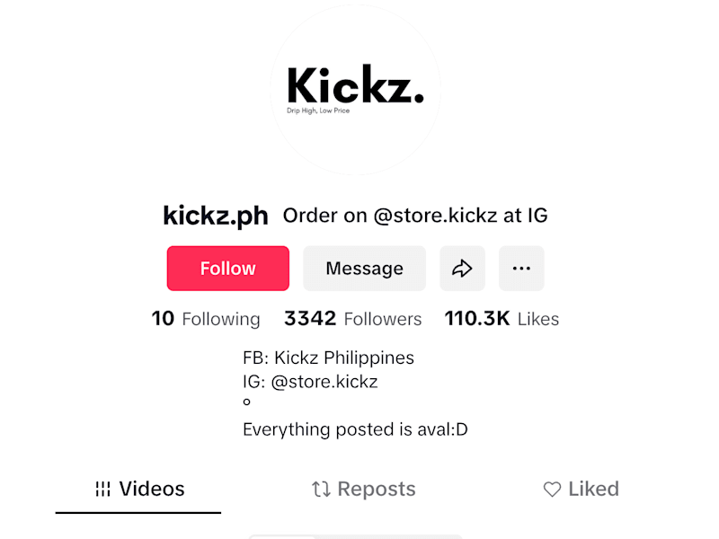 Cover image for Kickz Tiktok Account