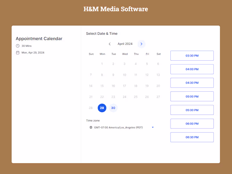 Cover image for H&M Media Calendar Landing Page