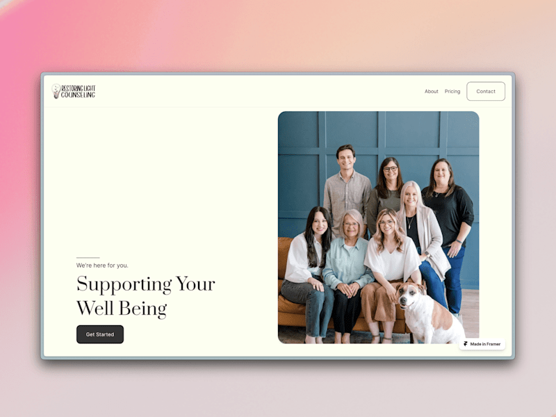 Cover image for Restoring Light Counseling | Framer Website