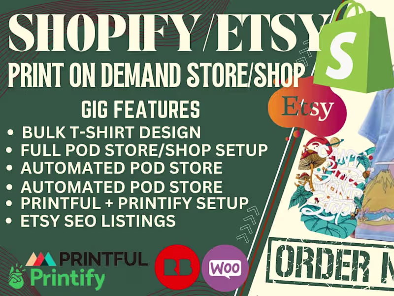 Cover image for Shopify print on demand Tshirt design 