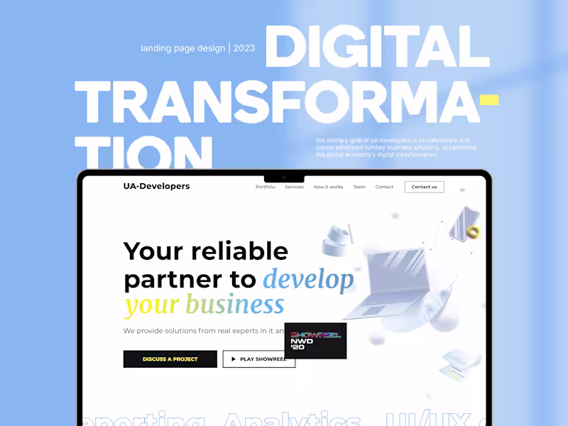 Cover image for Web Dev - Landing Page on Behance