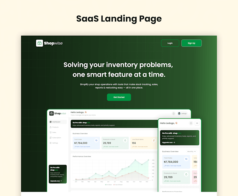 Cover image for SaaS Landing page design