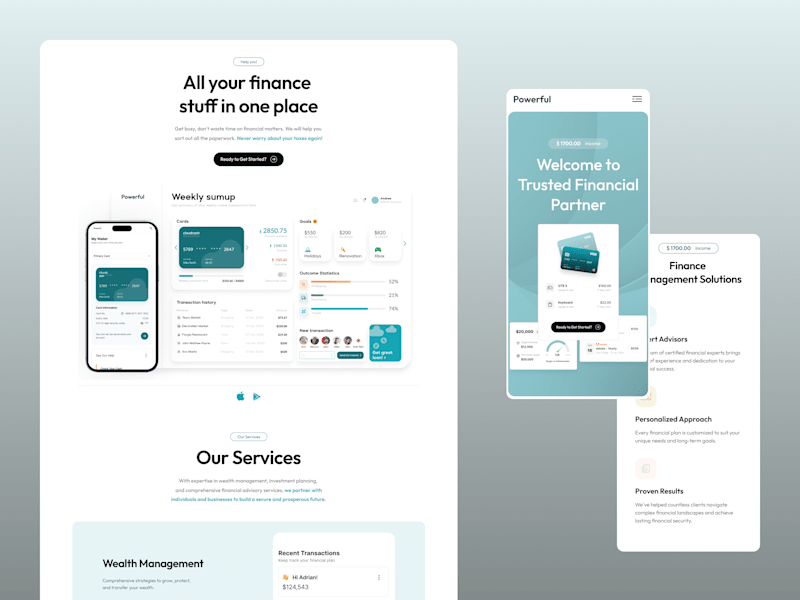 Cover image for Website Design Concept for a Finance Management Solution