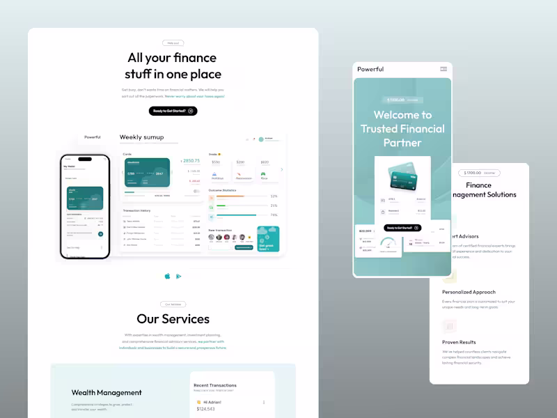 Cover image for Website Design Concept for a Finance Management Solution