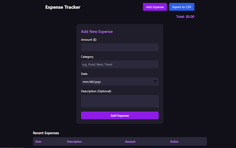 Cover image for Just finished making an expense tracker web application. It ...