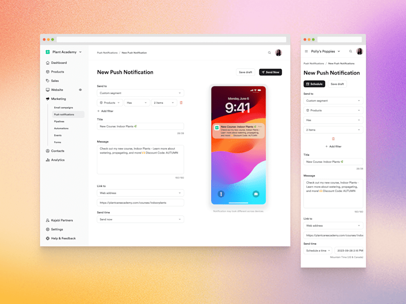 Cover image for B2C SaaS Web App | Push Notifications Feature Design