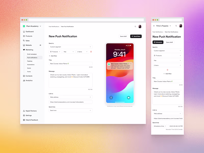 Cover image for B2C SaaS Web App | Push Notifications Feature Design