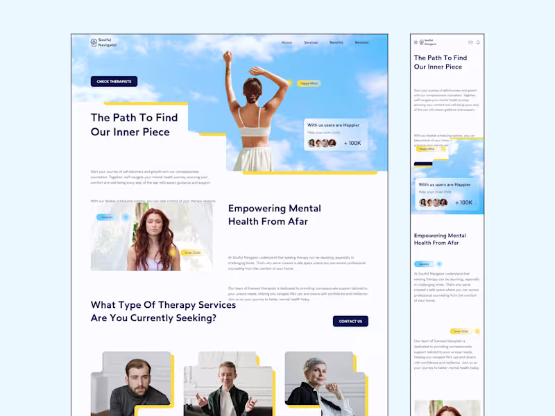 Cover image for Soulful Navigator | Online Therapy Landing Page 