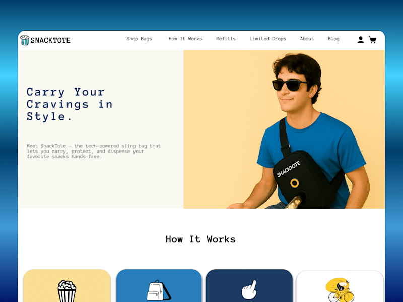 Cover image for SnackTote Landing Page Design