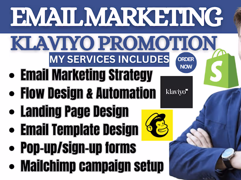 Cover image for Will do Shopify Marketing Klaviyo Flows Marketing to boost Sales