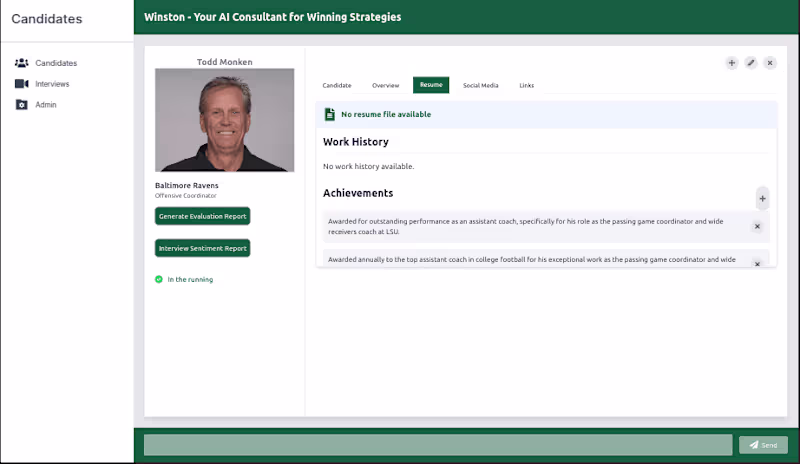 Cover image for AI-Powered Candidate Evaluation Platform for Sports Management