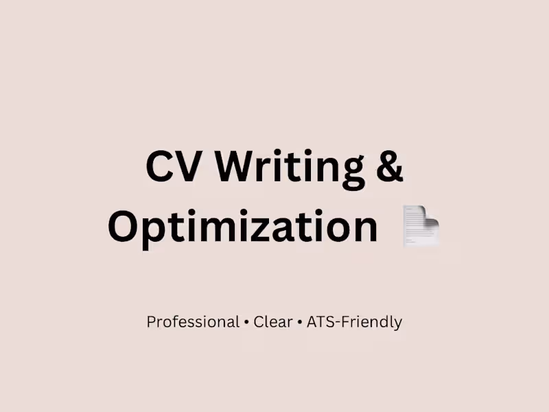 Cover image for CV Writing & Optimization