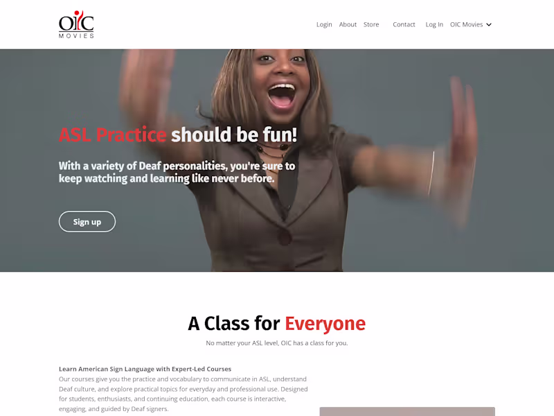 Cover image for OIC - ASL Online Course for the Deaf