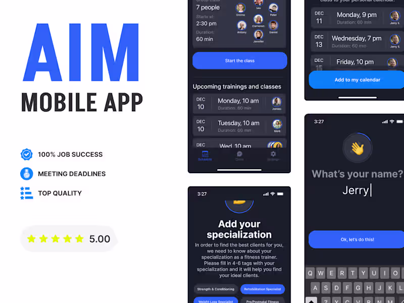 Cover image for AIM — Live Coaching App (React Native, WebRTC, Stripe)