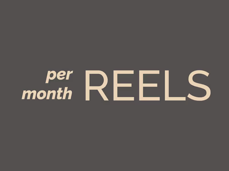 Cover image for FULL PACKAGE: Monthly Reels for Brands