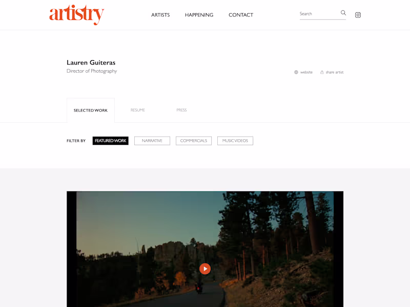 Cover image for Website Redesign for Artistry UX