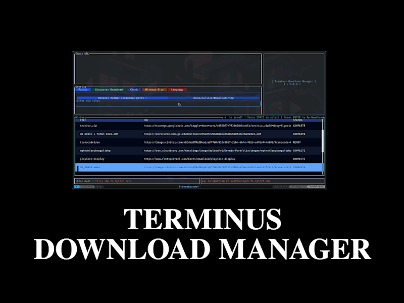 Cover image for TerminusDM: Cross Platform Terminal Download Manager