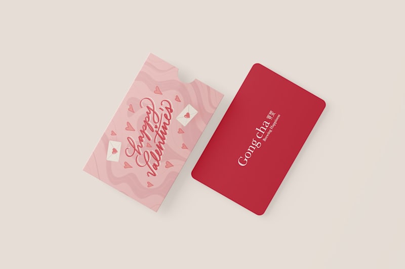Cover image for Gong cha Canada Gift Card Sleeves Packaging Design