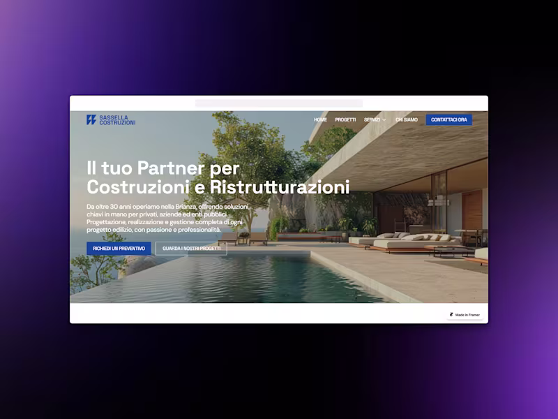 Cover image for Website Design for Construction Company in Framer
