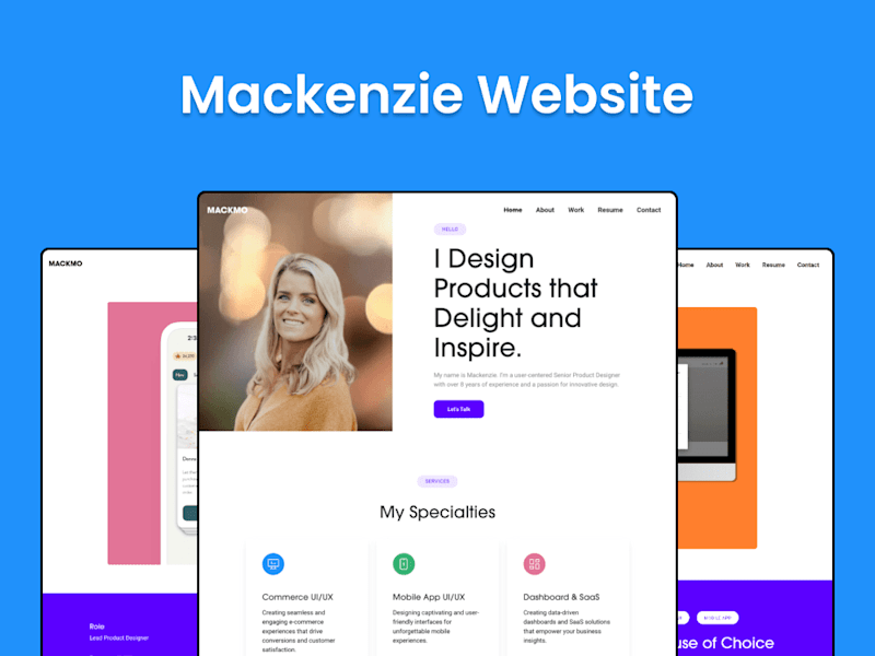 Cover image for Dynamic Portfolio Website for Mackenzie Morse– Next.js, Tailwind