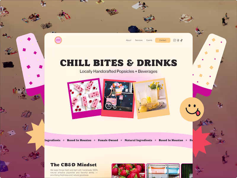 Cover image for Chill Bites & Drinks — Framer Website Development + Branding