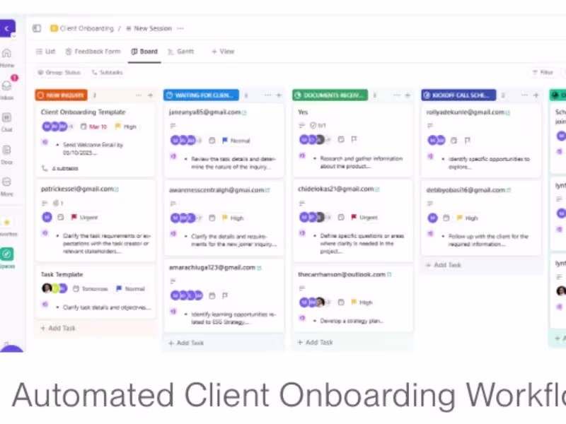 Cover image for Client onboarding workflow in ClickUp 