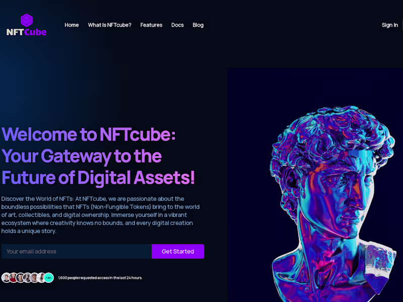 Cover image for NFTcube - An NFT marketplace landing page