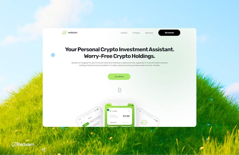 Cover image for Redxam Crypto: B2C Saas Website Figma Design