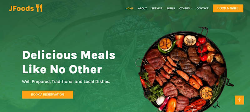 Cover image for Jfoods Restaurant Website