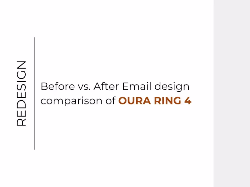 Cover image for Redesign of Oura Ring 4 Marketing Email