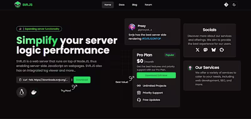 Cover image for SVRJS Website Redesign