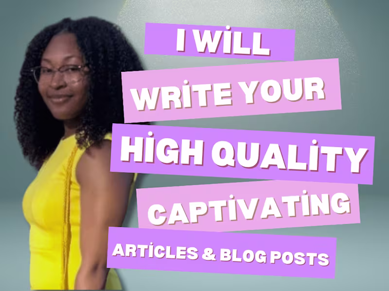 Cover image for I will write your engaging articles catered to your audience.