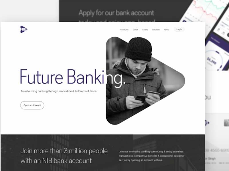Cover image for NIB Bank - UX design by Ali Zaidi