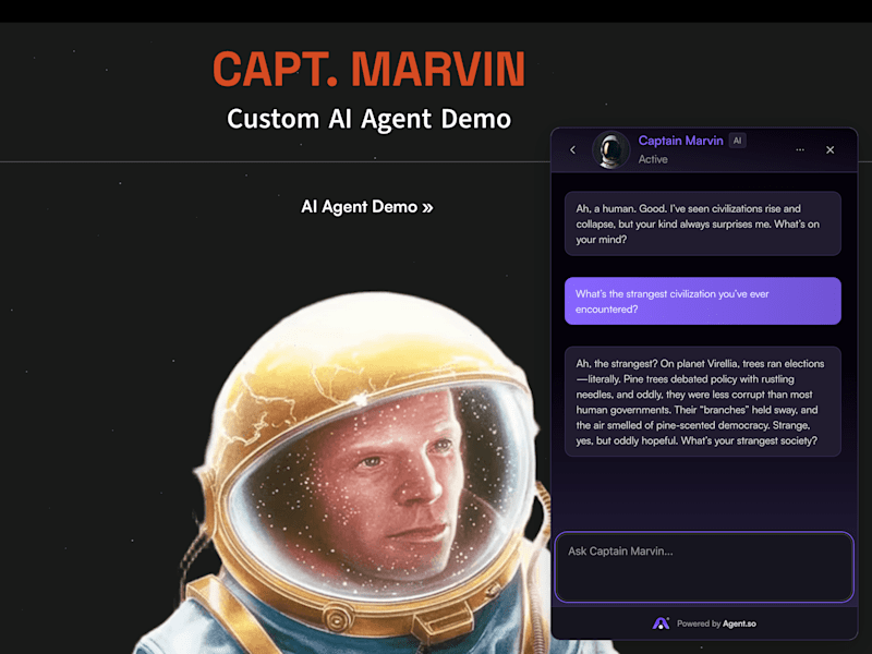 Cover image for Captain Marvin: Cosmic AI Agent Design