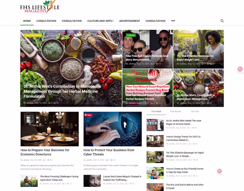 Cover image for FHS Lifestyle Magazine blog website design