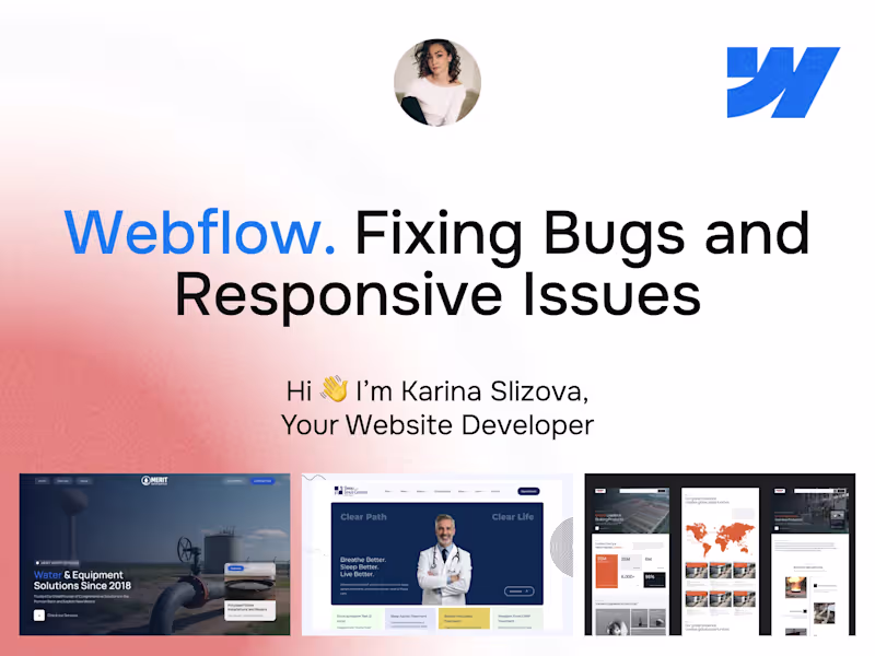 Cover image for Webflow. Fixing Bugs and Responsive Issues