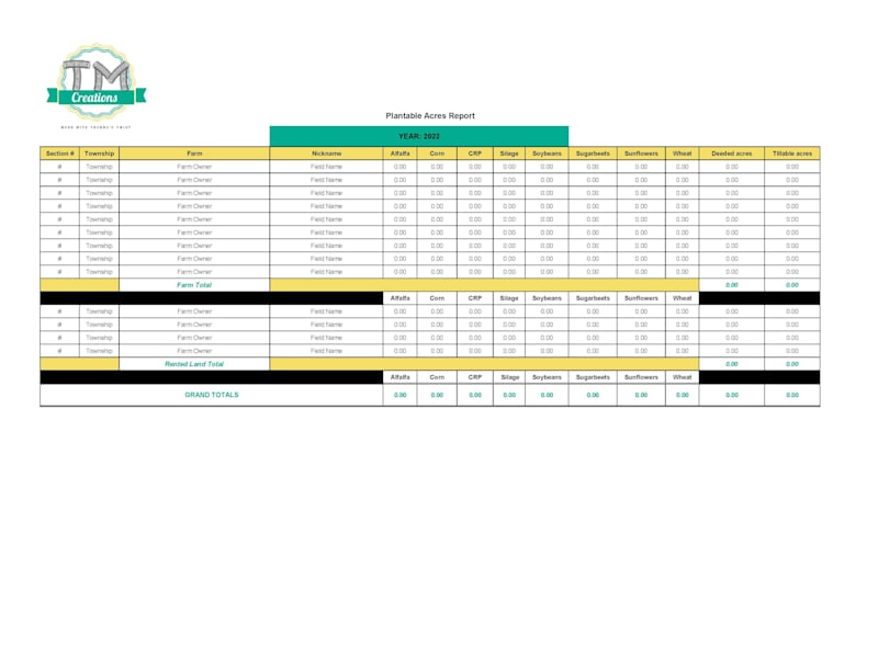 Cover image for One-time: Input data on "Plantable Acres Report" spreadsheet