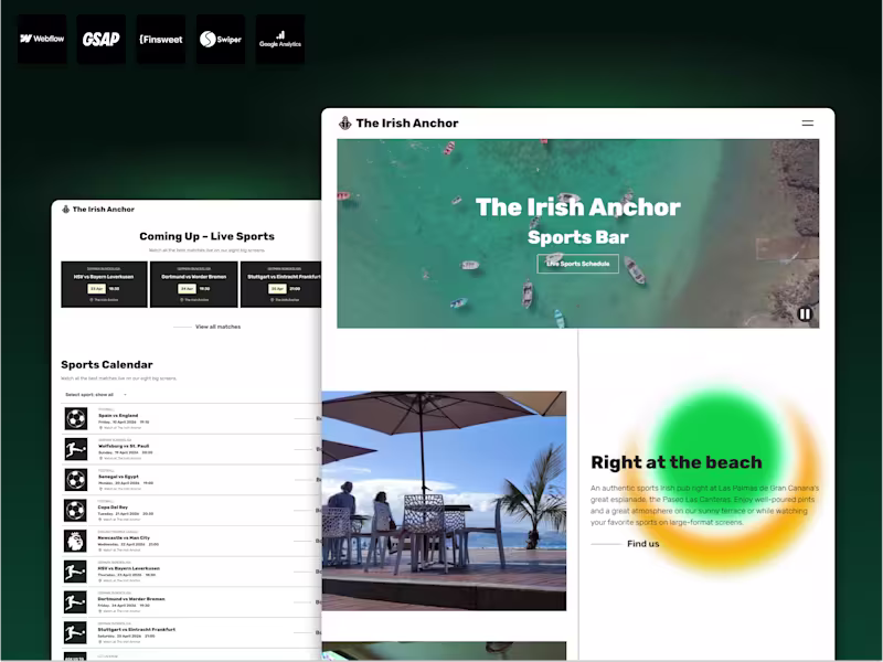 Cover image for The Irish Anchor: Responsive Webflow Site with Animations